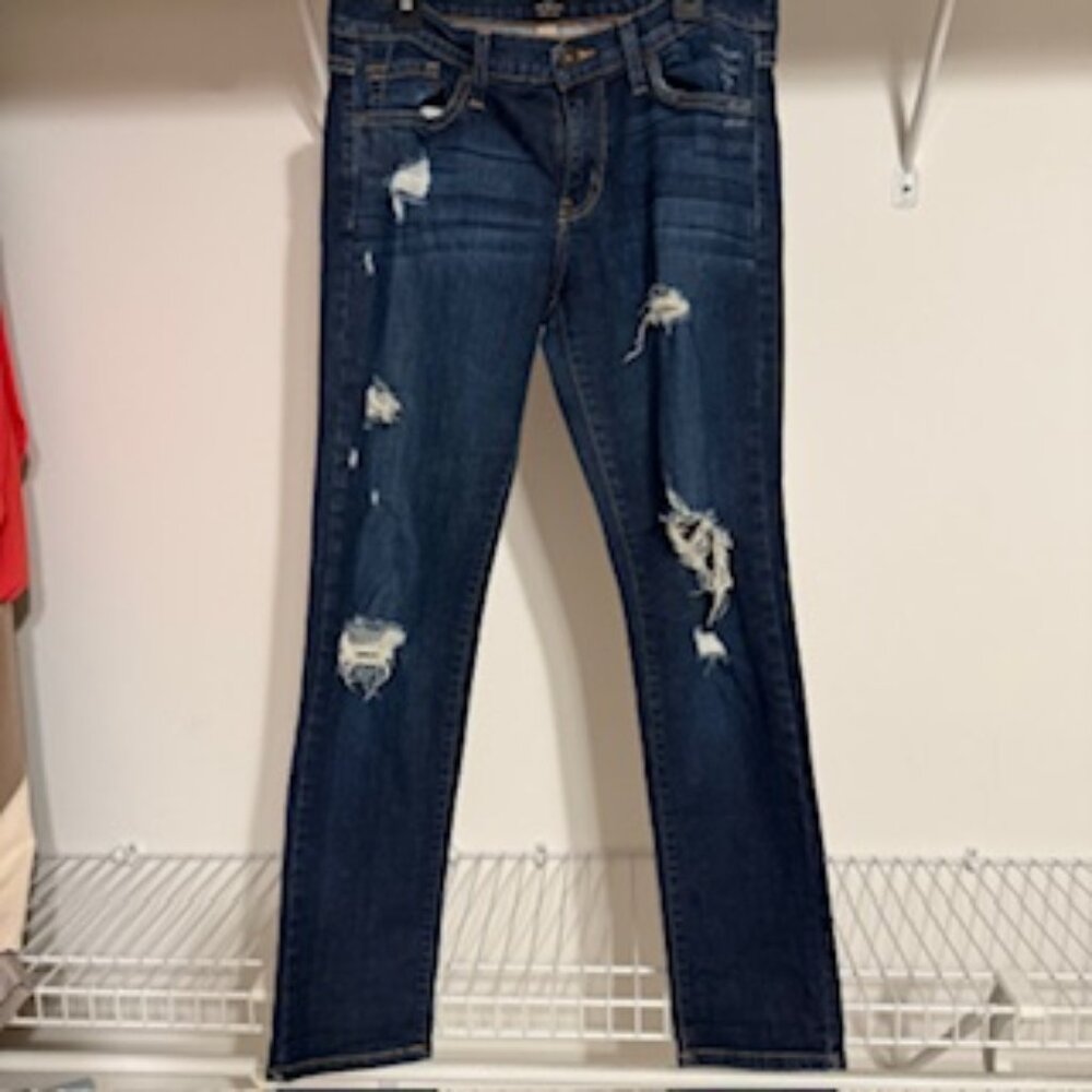 Just Black Ripped Jeans Size 28  Dark Wash